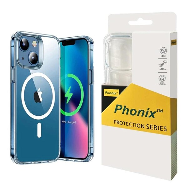 Phonix Apple iPhone 13 Pro Max Clear Rock Hard Case with MagSafe - Ultra-thin, Lightweight, Non-slip, Shockproof, Crystal Clear, 10 Years Warranty CJK137M