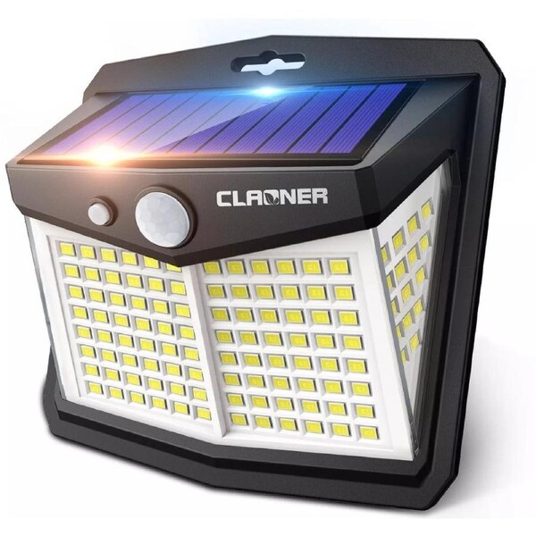 128 LED Solar Powered PIR Motion Sensor Light Garden Outdoor Security Lights