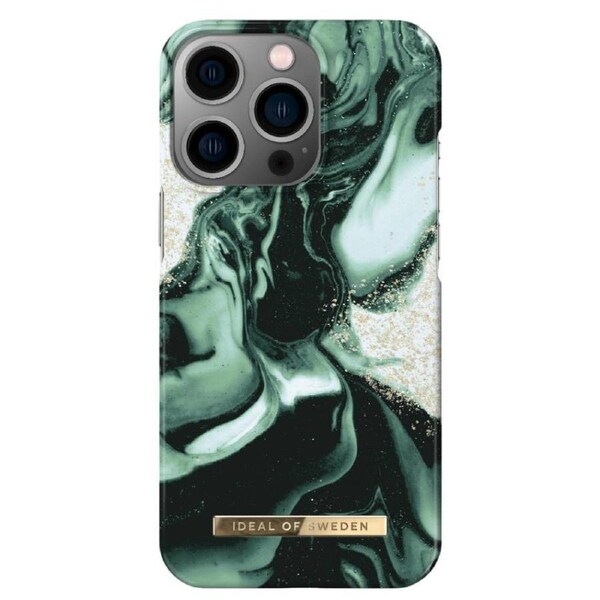 Ideal Of Sweden Fashion Case (Suits iPhone 13 Pro Max) - Golden Olive Marble