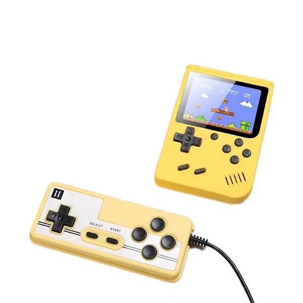Catzon Mini Handheld Game Console with 500 Games Support TV Output and Two Players-Yellow