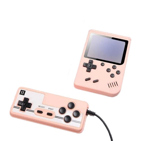 Catzon Mini Handheld Game Console with 500 Games Support TV Output and Two Players-Pink