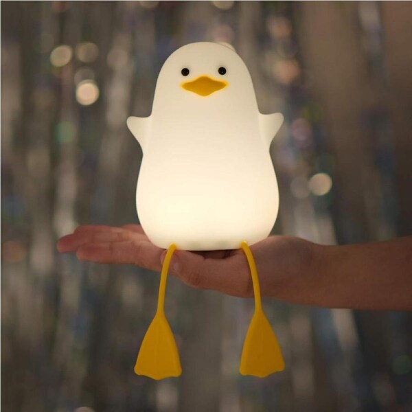 Duck Silicone Night Light, Toddler Rechargeable Touch Sensor Bedside Lights for Home Kids Room Decor Girls Boys Xmas Birthday Gift