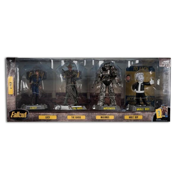 McFarlane Movie Maniacs Fallout TV Series Lucy Maximus The Ghoul and Vault Boy 6 inch Posed Figure 4 Pack