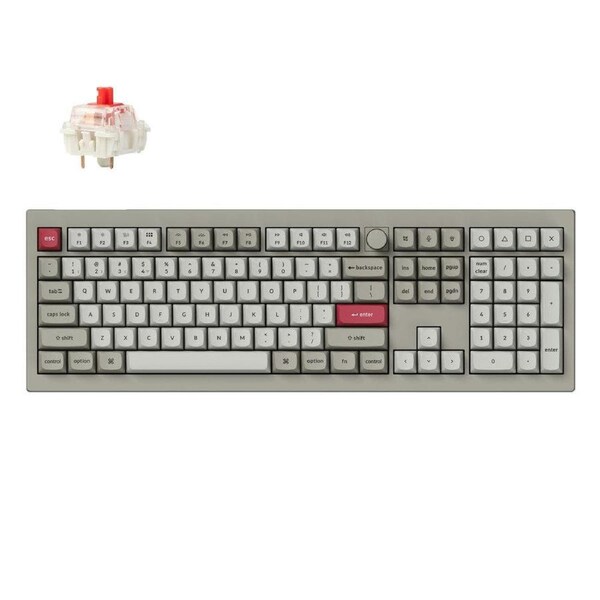 Keychron V6 Max Hot-Swap Full Size Mechanical Keyboard (Retro) (Red Switch)