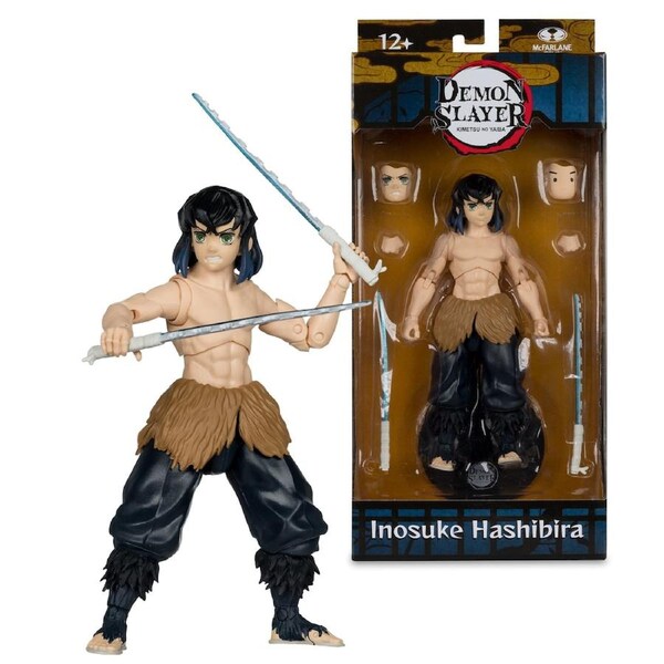 Demon Slayer Season 2 Inosuke Hashibira Unmasked 7 inch Action Figure