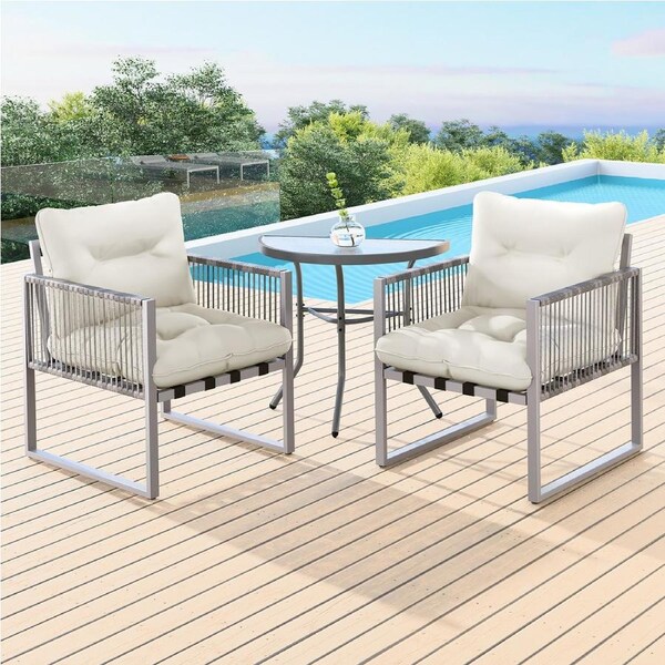 ALFORDSON Outdoor Patio Furniture 2x Lounge Chairs Side Table Garden Armchair