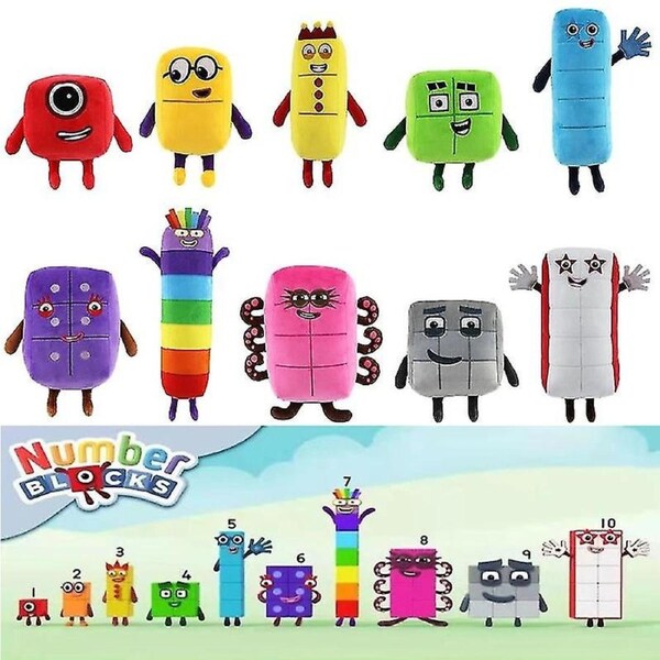 10pcs/set Numberblocks Plush Toys Educational Stuffed Number Blocks Toys Cartoon Figure Stuffed Plushies Children Gift