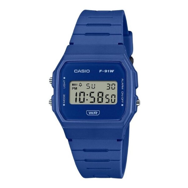 Casio F-91W Digital Blue Bio Based Resin Strap Quartz F-91WB-2A1 Unisex Watch