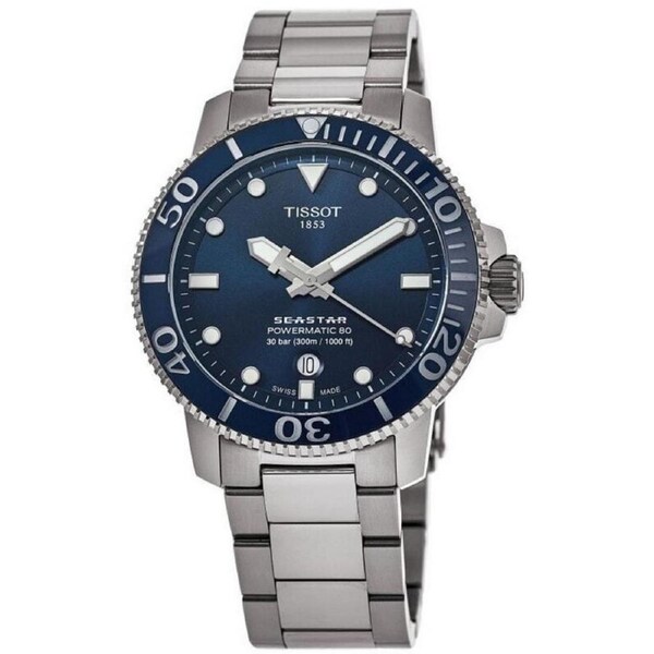 Tissot Seastar Powermatic 80 1000ft Swiss Made T1204071104103 300M Mens Watch