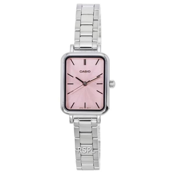 Casio Analog Pink Dial Stainless Steel Analog Quartz LTP-V009D-4E Ladies Watch