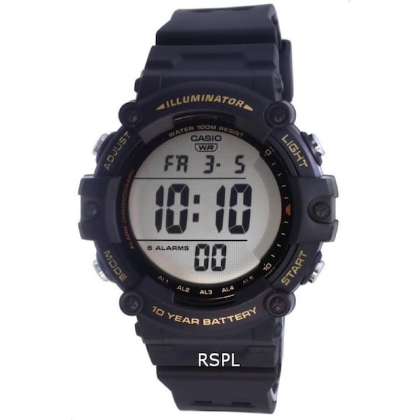Casio Digital Alarm Illuminator Stopwatch Quartz AE-1500WHX-1A 100M Mens Watch