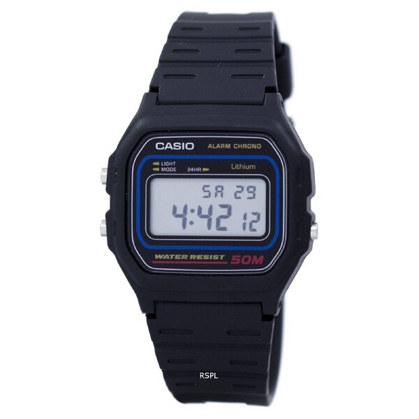 Casio Digital Alarm Chrono Stopwatch Backlight 12/24 Format W-59-1VQ Mens Watch
