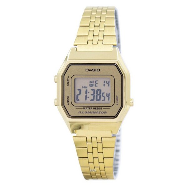 Casio Digital Quartz Stainless Steel Alarm Illuminator LA680WGA-9DF Ladies Watch