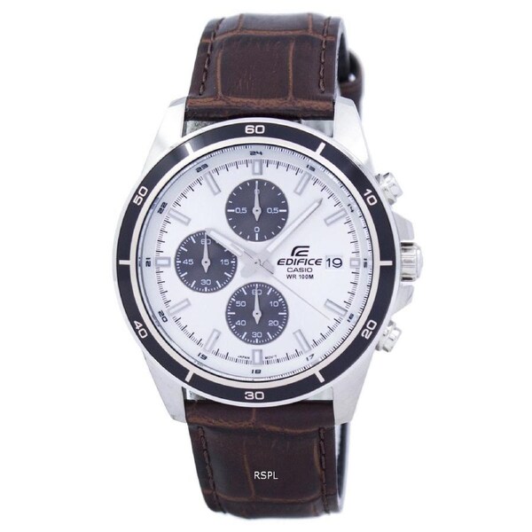 Casio EDIFICE Chronograph Stopwatch Leather Strap Quartz EFR-526L-7AV Mens Watch
