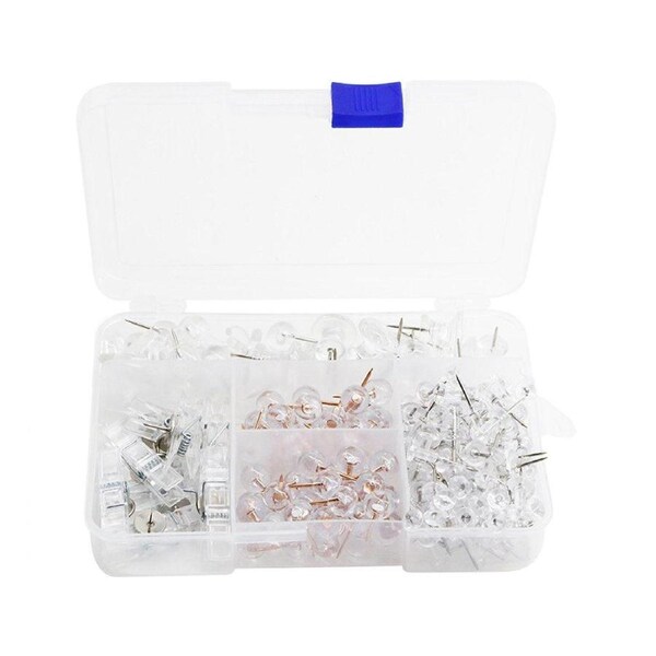 200pcs Office Bulletin Cork Board Accessories Staples Clip Pegs Push Pins