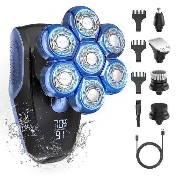 5 in 1 7D Electric Razor Shaver Men's Trimmer Bald Head Cordless Waterproof
