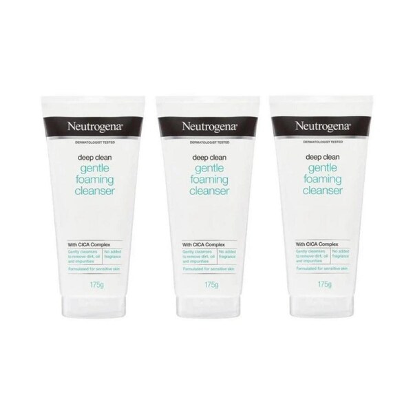 3 x Neutrogena Deep Clean Gentle Foaming Cleanser 175g