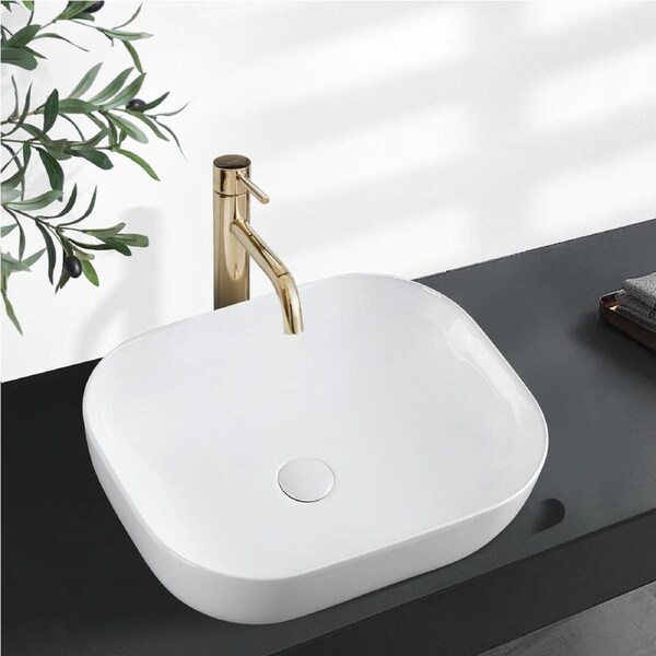 Ceramic Bathroom Sink Vanity Basin Hand Wash Single Bowl Counter Top 500x400mm