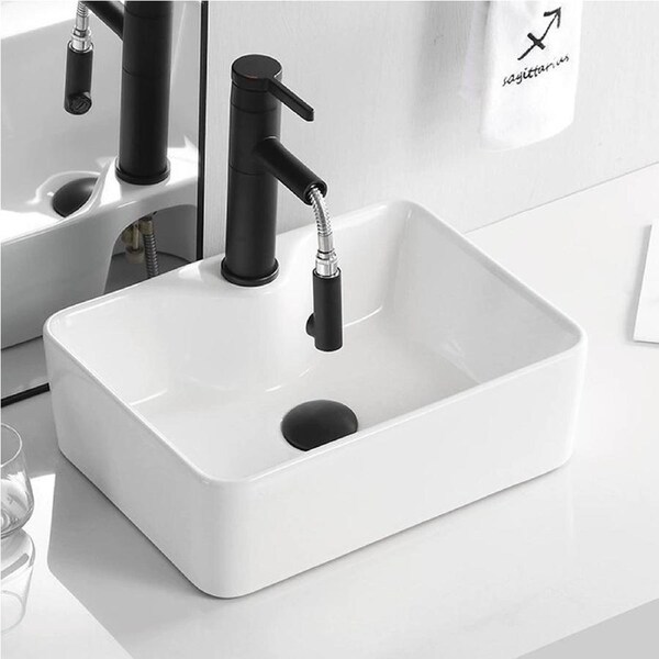 Ceramic Bathroom Sink Vanity Basin Hand Wash Single Bowl Counter Top 480x370mm