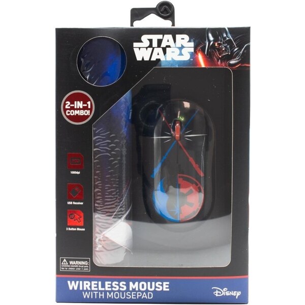 Disney Star Wars Bluetooth Wireless Mouse w/ Mousepad Computer Accessory
