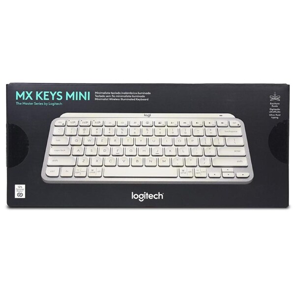 Logitech MX Keys Mini Minimalist Illuminated Wireless Keyboard - Pale Grey (920-010506)