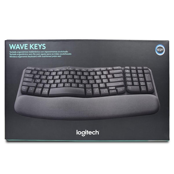 Logitech Wave Keys Wireless Ergonomic Keyboard - Graphite (920-012281)