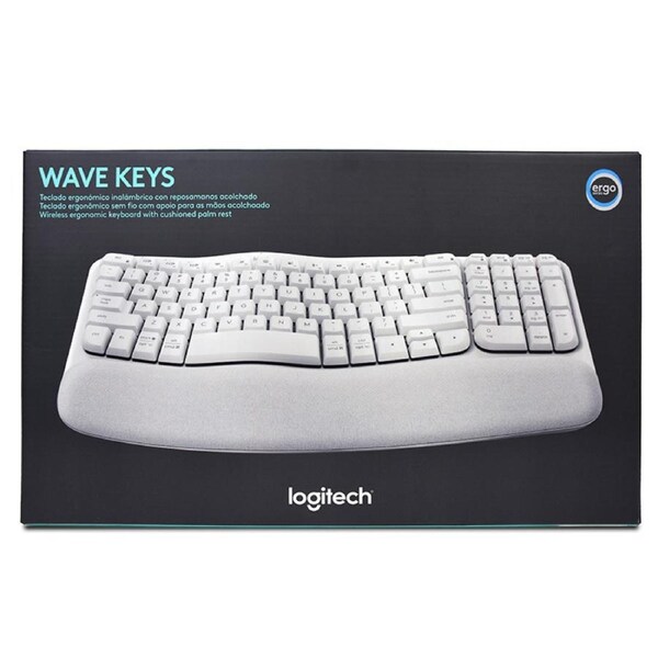 Logitech Wave Keys Wireless Ergonomic Keyboard - Off-White (920-012282)