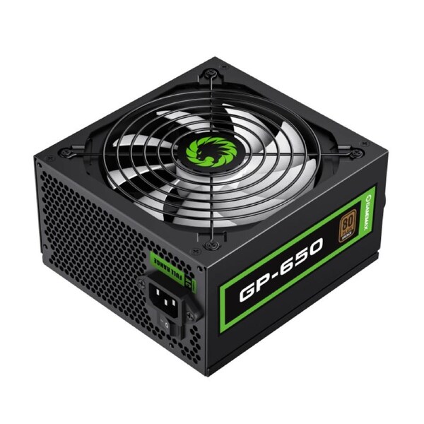 GameMax GP-650 650W Power Supply Unit - 80 Plus Bronze Certified, Wired PSU with 14cm Silent Fan, Reliable Gaming Desktop Power - Black