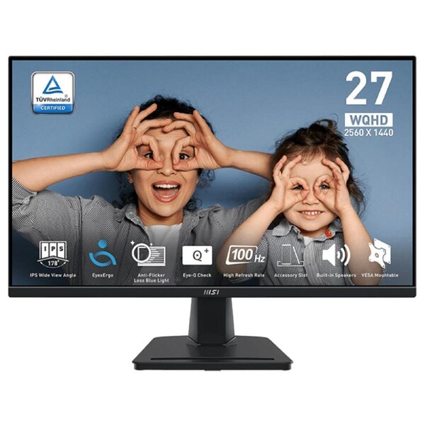 MSI 27in WQHD IPS 100Hz Adaptive-Sync Professional Business Monitor Black with SPK (PRO MP275Q)