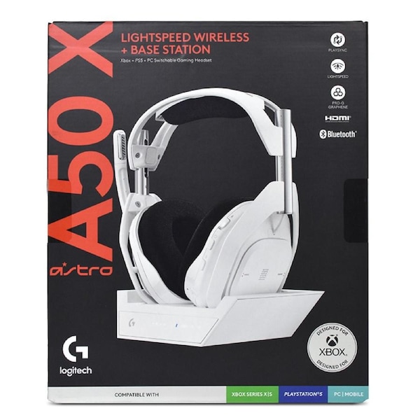 Logitech ASTRO A50 X LIGHTSPEED Wireless Gaming Headset with Base Station - White (939-002135)