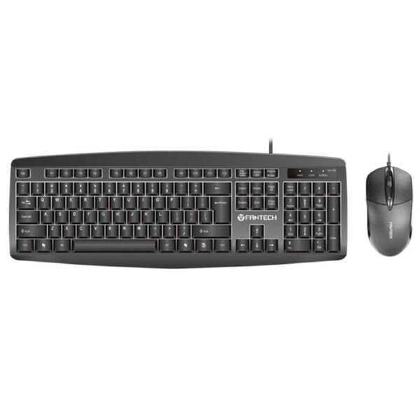 Fantech KM-100 Office Wired Computer Keyboard and Mouse Combo - Black (KBFTKM100BK)