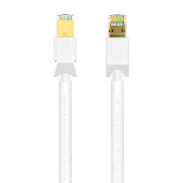 Cruxtec CAT8 40GbE SF/FTP Triple Shielding PoE Ethernet Cable - White 2m (RS8-020-WH)