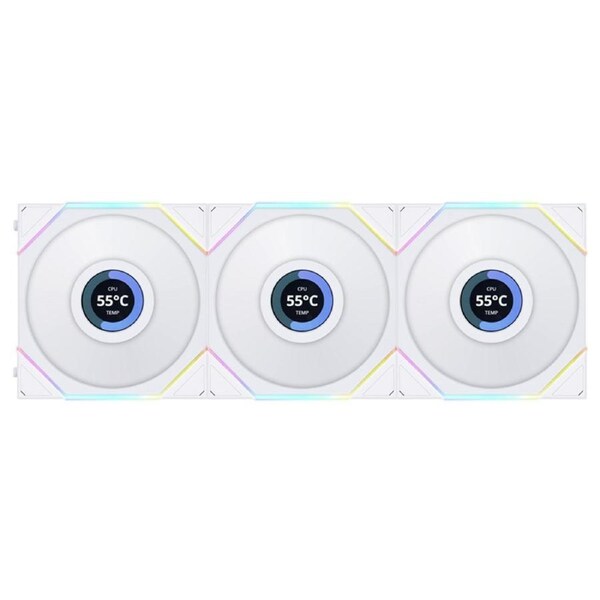 Lian Li UNI FAN TL LCD 120 ARGB 120mm White PWM Fan - 3 Pack
