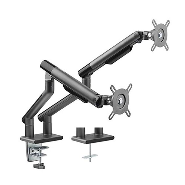 Brateck Dual Monitor Premium Slim Aluminum Spring-Assisted Monitor Arm Fix - Space Grey (LDT49-C024-B)