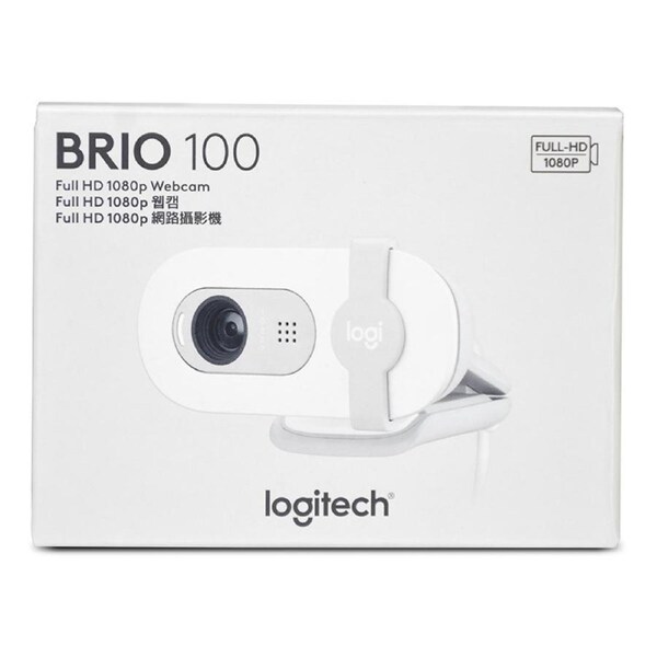 Logitech BRIO 100 1080p FHD Webcam - Off White (960-001618)