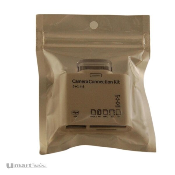 5-in-1 Camera Connection Card Reader Kit for iPad - SD/MS Duo/RS MMC/M2/TF Cards and USB