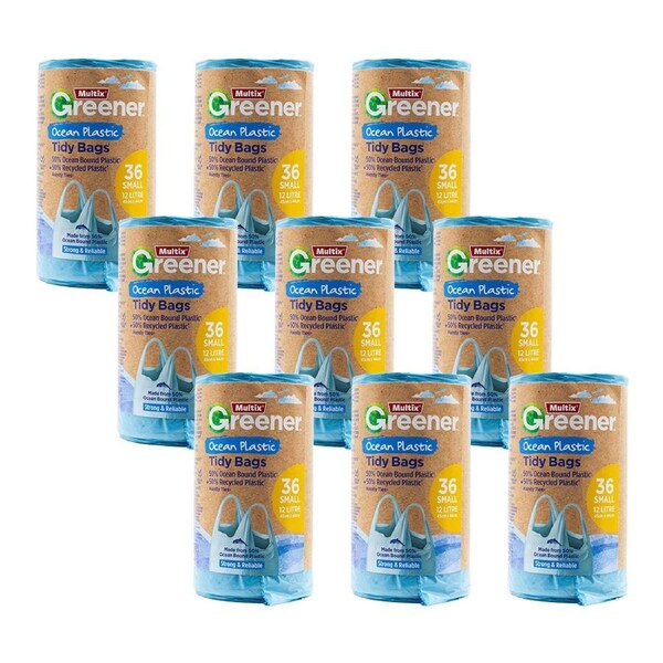 324pc Multix Greener 12L Tidy Bags Garbage/Trash/Rubbish Ocean Plastic Small