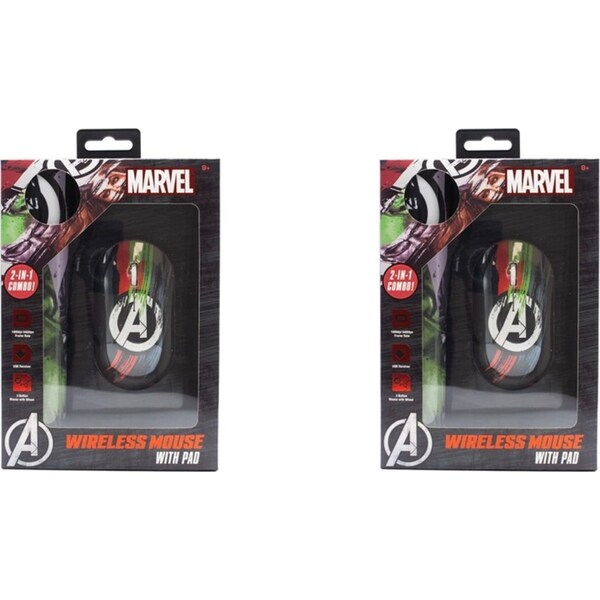 2x Marvel Avengers Bluetooth Wireless Mouse w/ Pad Computer/Laptop Accessory 9y+