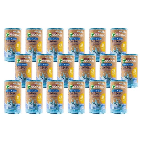 648pc Multix Greener 12L Tidy Bags Garbage/Trash/Rubbish Ocean Plastic Small