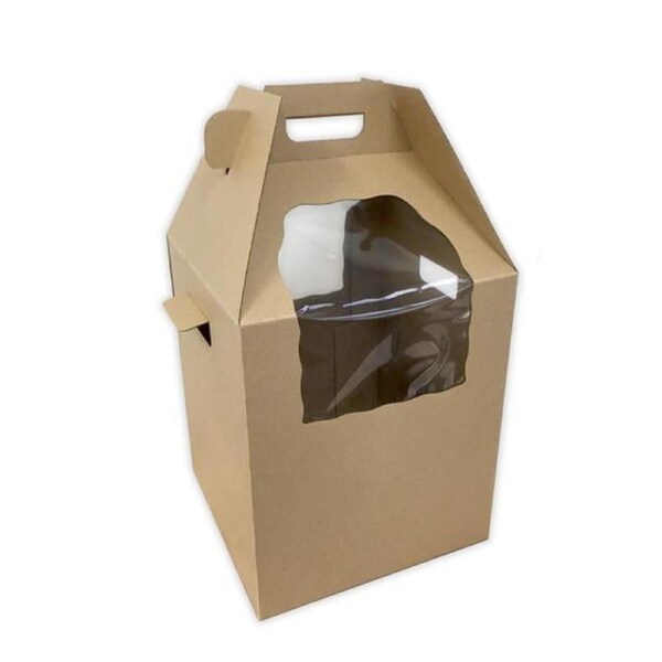 Craft 12in Heavy Duty Tall Cake Box With Window & Handle (12x12x14in)