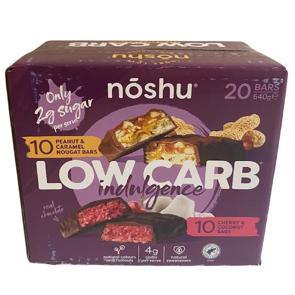 Noshu Low Carb Indulgence Variety Pack 20 Snack Bars 640g