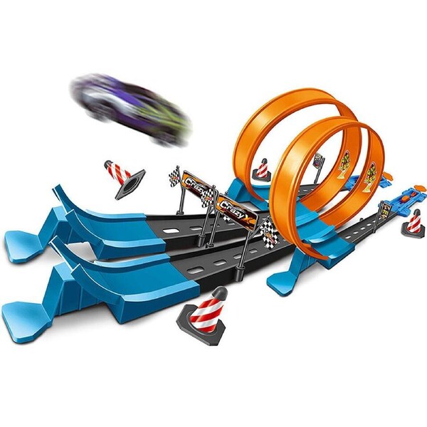 Slot Car Track 360 Loop Kids Toy Car Set Drag Racing Ejection