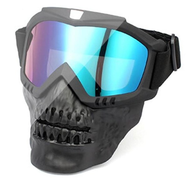 Skull Design Detachable Kids Face Mask - Rainbow