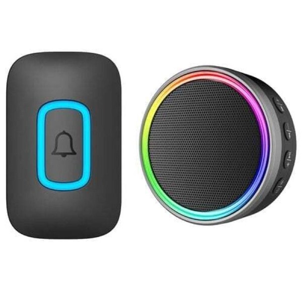 Arlec DCA02 200m Rechargeable Wireless with Speaker & RGB LED - Black Door Chime