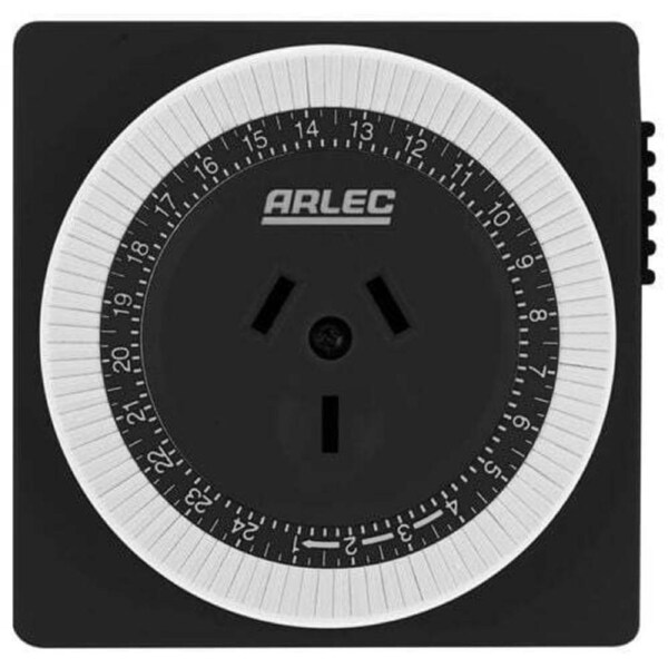 Arlec PC627BK 230-240V 10A Rated 24 Hour Compact Mechanical Timer AU&NZ Standard
