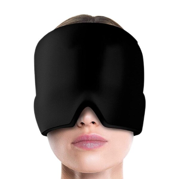 Head Gel Ice Cap Ice Pack Eye Mask Migraine Relief Cap for Cold Compress Black