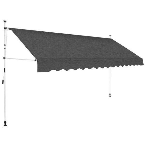 Outdoor Manual Retractable Awning Terrace Patio Shade Adjustable Canopy 3x3.5m