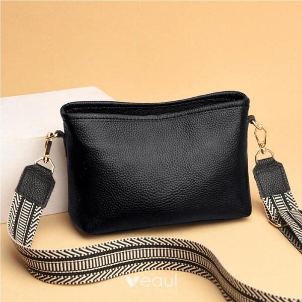 Leather Bags for Women Purse Handbag Small Crossbody Bag Tote Bag Shoulder Black