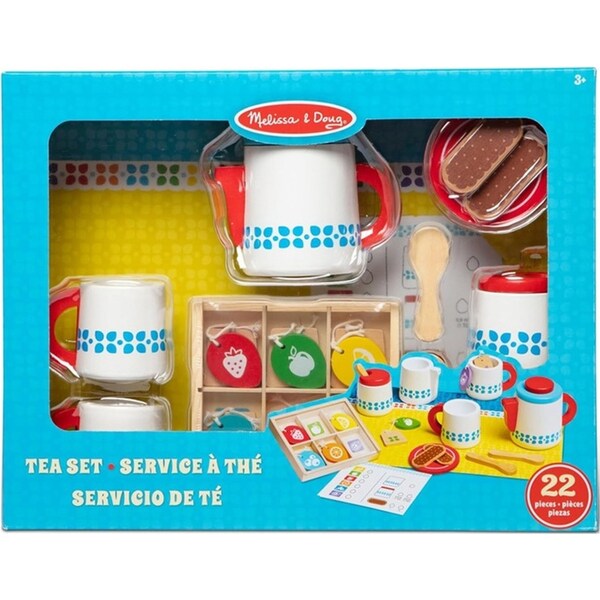 Melissa & Doug Wooden Steep & Serve Tea Set Kids/Childrens Interactive Toy 3y+