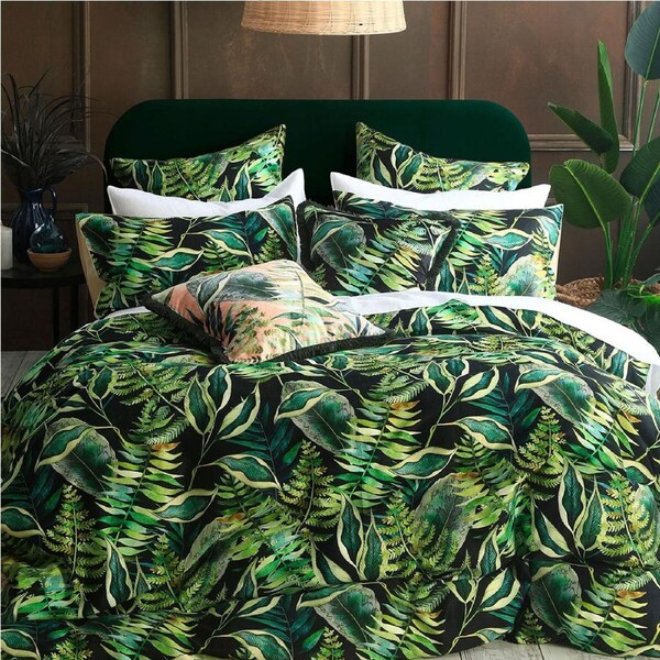 MM Linen Tropics Bed/Bedding Quilt Cover Set Cotton w/Pillowcase Queen Bed